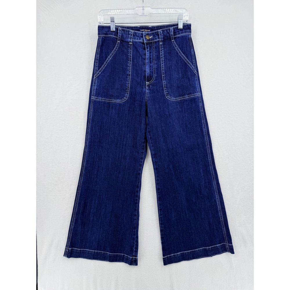 Ramy Brook Dark Wash High Rise Wide Leg Patch Pocket Jeans Size 29 Scandi Girl